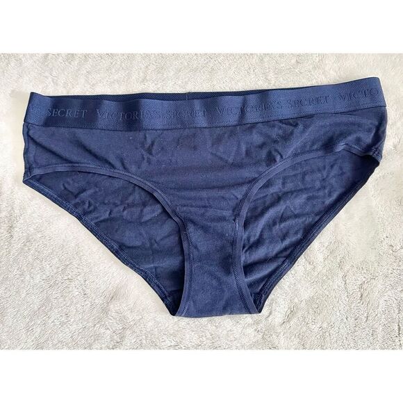 Navy blue with logo band womens panties size medium - Picture 1 of 4